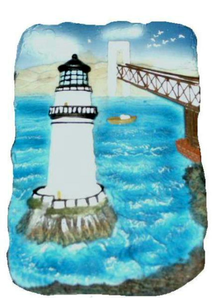 3D Nautical Lighthouse Beach Scene Wall Sculpture