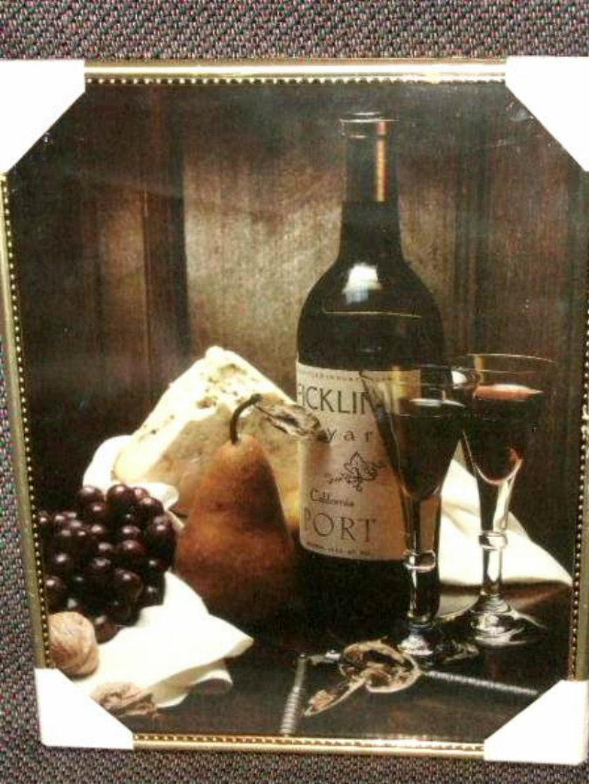 Tuscan Wine Framed Print with Grapes and Cheese