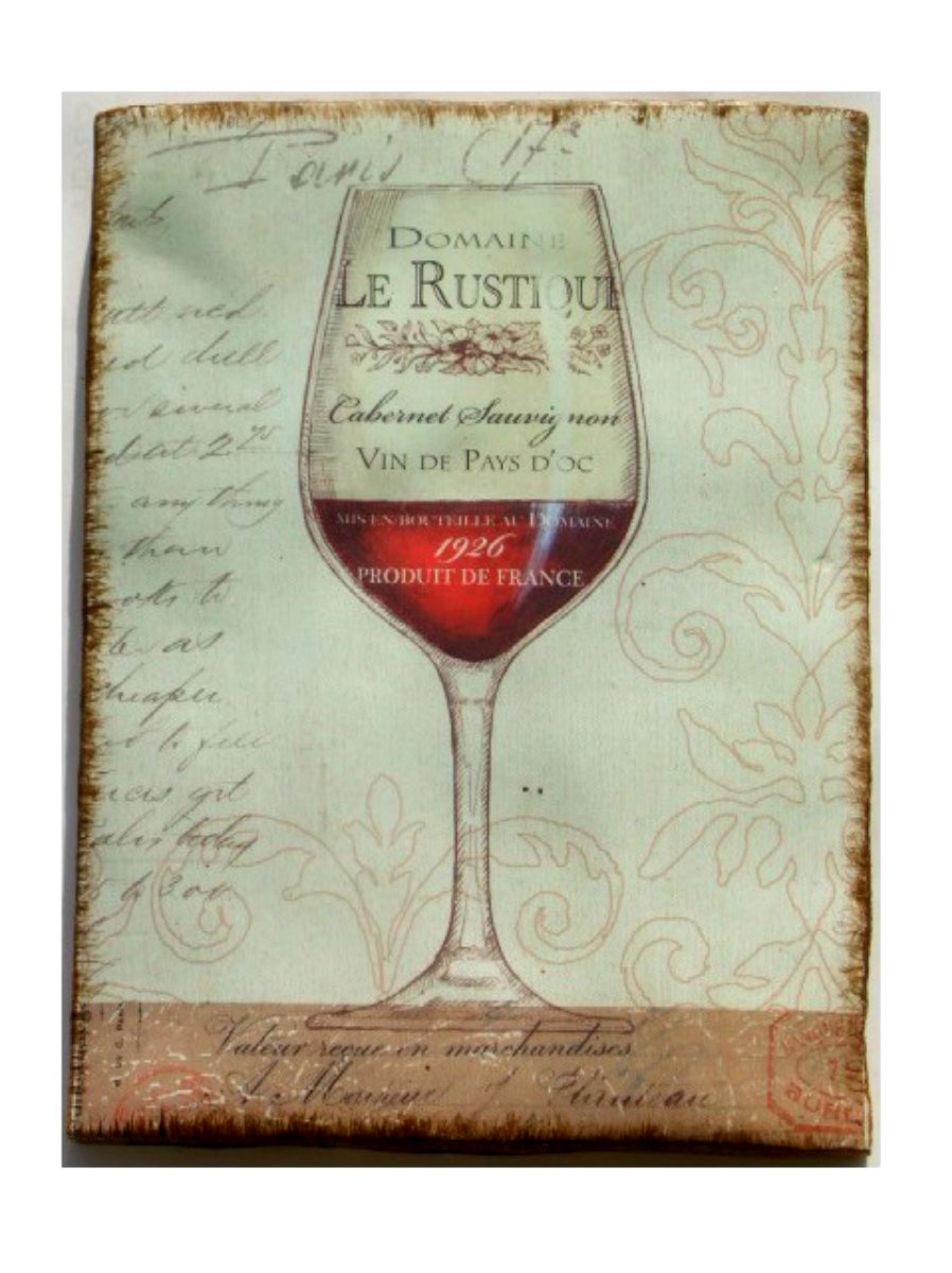 Wine Glass Paris France Plaque Wall Decor