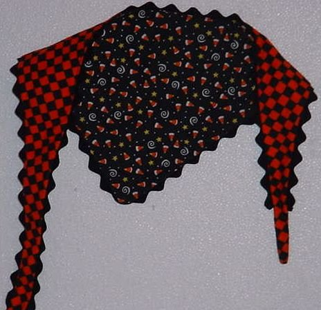 Dog fall orange and black BANDANA with wide Black wide rick rack.