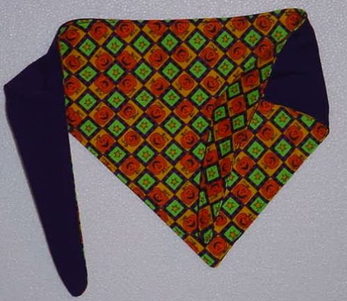 Dog Bandana Halloween Fall Handcrafted reverseible jack-o-lantern on one side ec 305