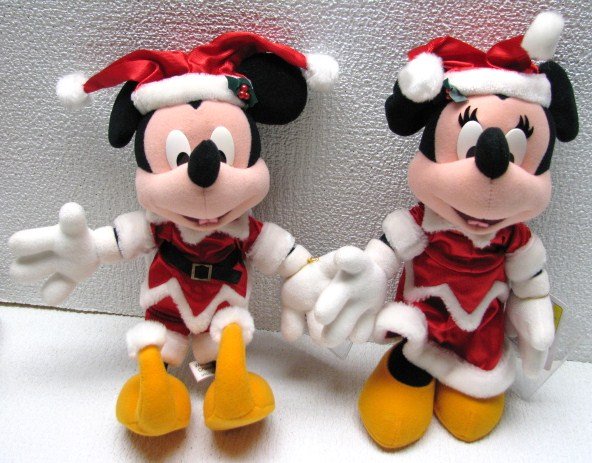 mickey and minnie mouse christmas plush