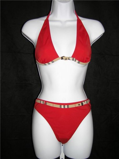 Burberry Red Bikini Swimsuit (Size XS)