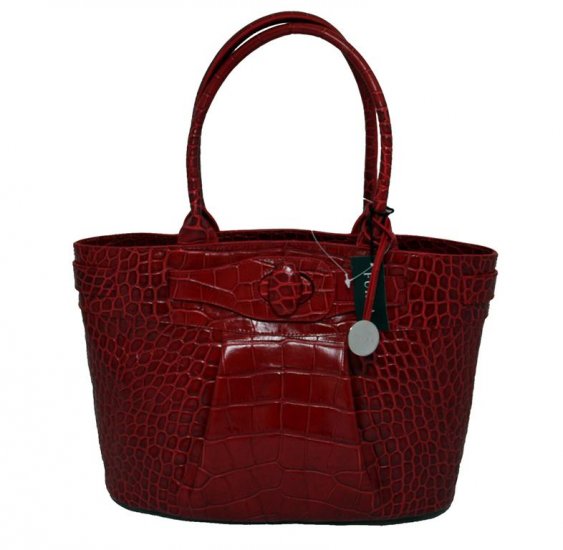 FURLA Katia Shopper Stamped Leather Handbag Bag