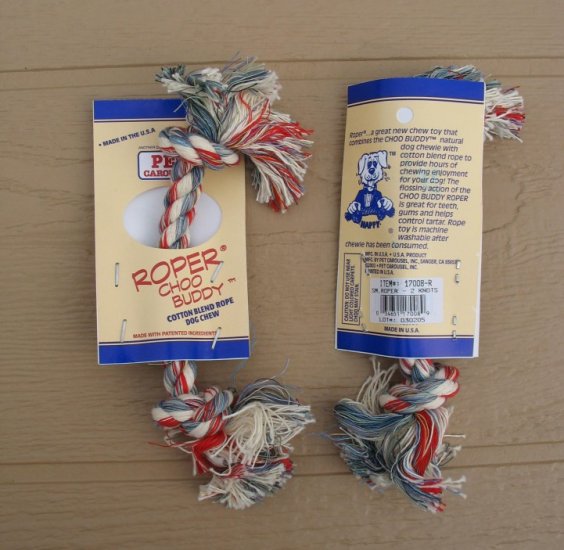 Cotton Blend Rope Dog Chew - 9" with 2 Knots