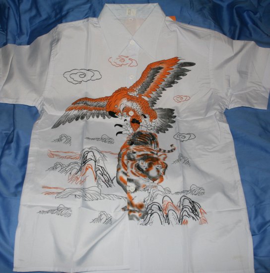 Mens shirt with Eagle and Tiger Print