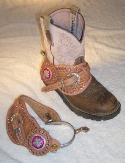 RHINESTONE Bling SPURS & STRAPS Cowgirl Western Show