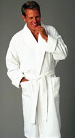 Terry Velour Shawl Bathrobe OSFA White Only