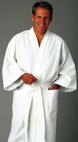 Diamond Waffle Kimono Robe OSFA White