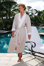 Cypress Microfiber Shawl Robe White w/ White Lining