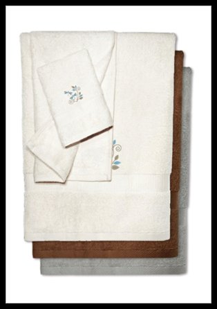 Bamboo Embroidered Towels - Winter Dragonfly