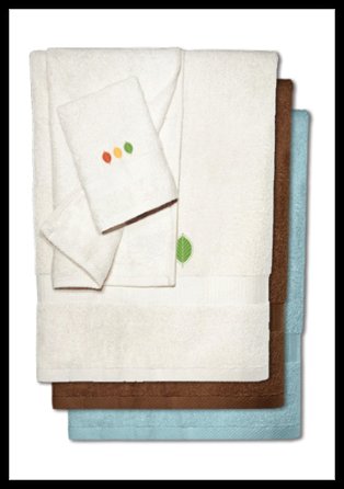 Bamboo Embroidered Towels - Streetlight Leaves