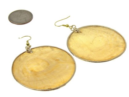 Circle Gold Shell Earrings