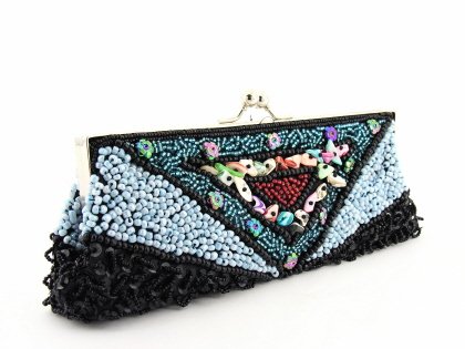 Black Beaded Sequined Purse