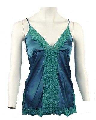 Sexy Blue Satin Strap Camisole Sz Small