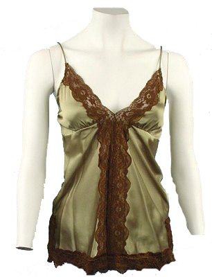 Sexy Green Satin Strap Camisole Sz Medium