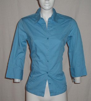 Style & Company Blue Button Down Top Sz 8