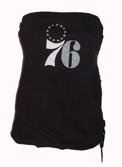 GIII Sports 76ers Black Tube Top Sz X-Large