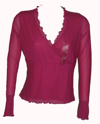 Liz Claiborne Pink V-Neck Top Sz Medium
