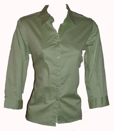 Charter Club Green Button Down Top Sz 6