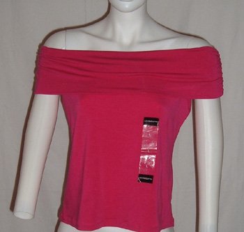 Liz Claiborne Pink Off Shoulder Top Sz Large