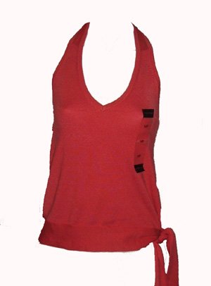 Liz Claiborne Melon Halter Silk-Blend Top Sz Petite Medium