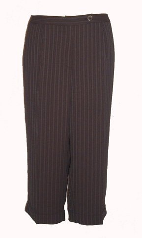 Jones New York Brown Pinstripe Cropped Capris Sz 24