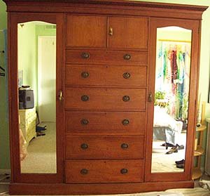 Armoire English Antique Closets Top Hat Cabinet Drawers Doors Mirrors