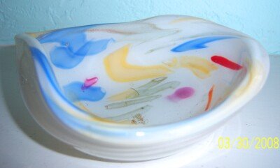 Murano Millefiore Aventurine Italy Glass Multi-color Bowl