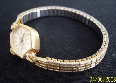 14K Gold Watch Ladies Andre Bouchard Swiss Hadley Band Vintage