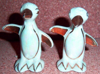 HLC HARLEQUIN PENGUIN Maverick Shakers Blue Lusterware
