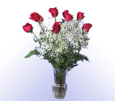9 Red Rose Bouquet with Vase