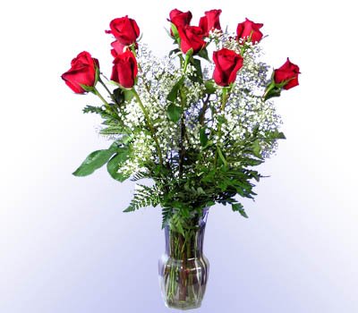 1 Dozen Red Roses with Vase
