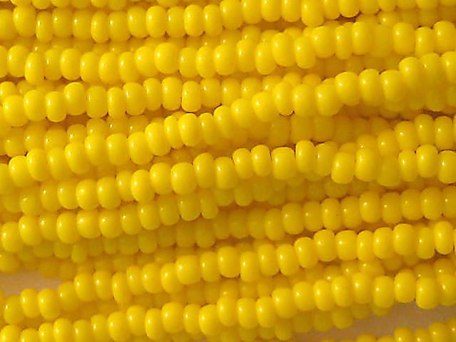 11/0 CZECH GLASS SEED BEADS OPAQUE LIGHT YELLOW 1 HANK