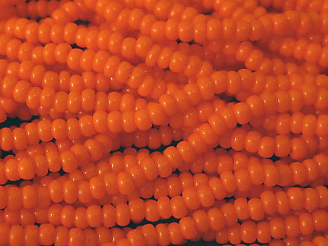11/0 CZECH GLASS SEED BEADS OPAQUE ORANGE 1 HANK