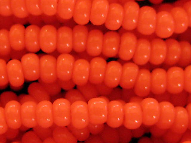 11/0 CZECH GLASS SEED BEADS OPAQUE CORAL 1 HANK