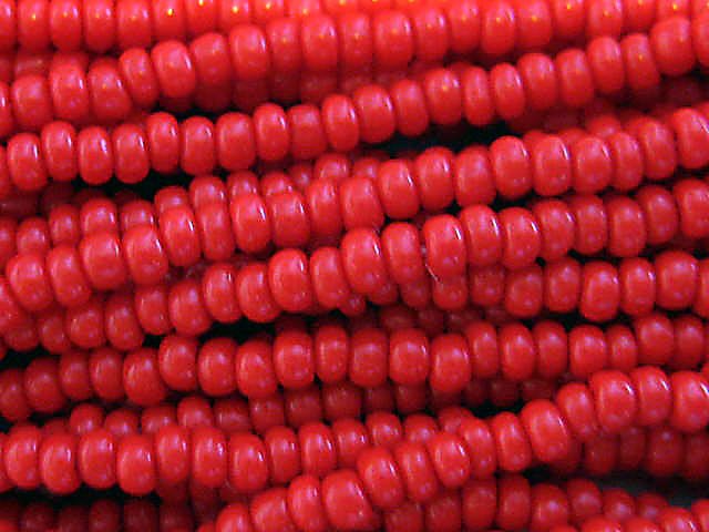 11/0 CZECH GLASS SEED BEADS OPAQUE MEDIUM RED 1 HANK