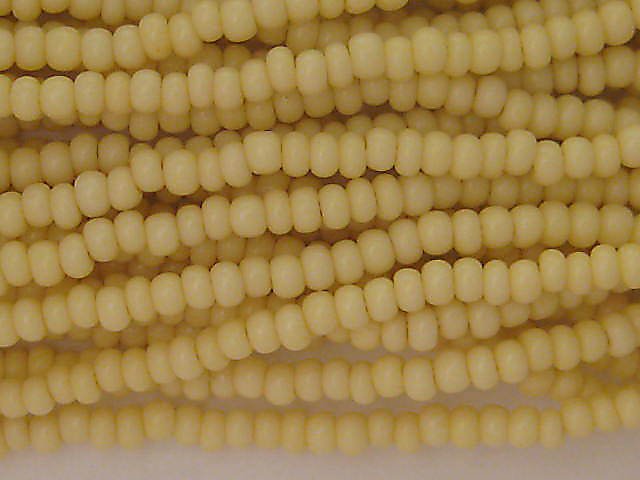 11/0 CZECH GLASS SEED BEADS OPAQUE TAN 1 HANK