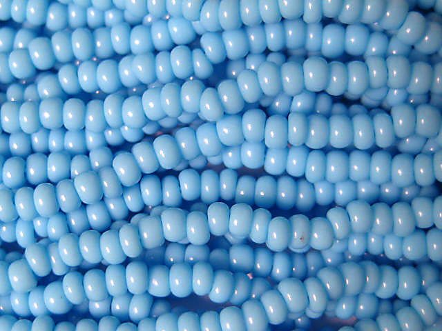 11/0 CZECH GLASS SEED BEADS OPAQUE LIGHT TURQUOISE BLUE 1 HANK
