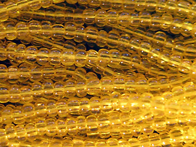 11/0 CZECH GLASS SEED BEADS TRANSPARENT YELLOW 1 HANK