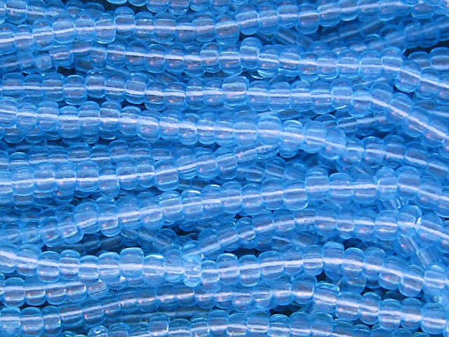 11/0 CZECH GLASS SEED BEADS TRANSPARENT LIGHT AQUA 1 HANK