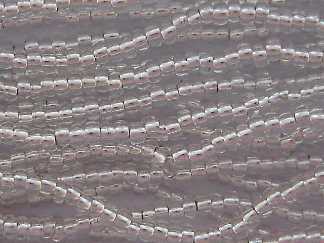 11/0 CZECH GLASS SEED BEADS SILVER LINED CRYSTAL 1 HANK