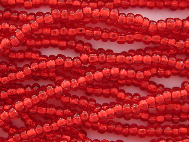 11/0 CZECH GLASS SEED BEADS SILVER LINED GARNET 1 HANK