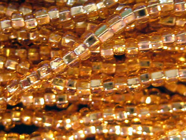 11/0 CZECH GLASS SEED BEADS SILVER LINED GOLD 1 HANK