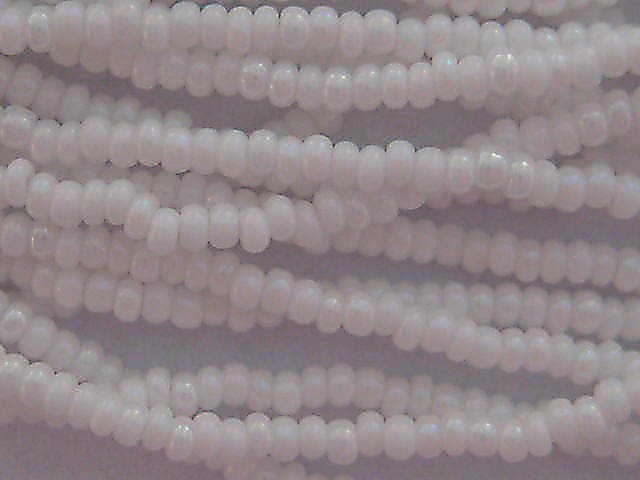 11/0 CZECH GLASS SEED BEADS AURORA BOREALIS CHALK WHITE 1 HANK