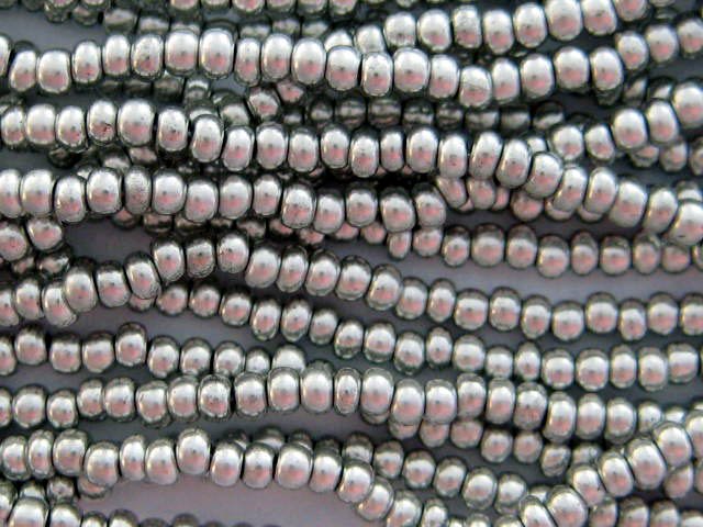 11/0 CZECH GLASS SEED BEADS SILK BRIGHT SILVER METALLIC 1 HANK