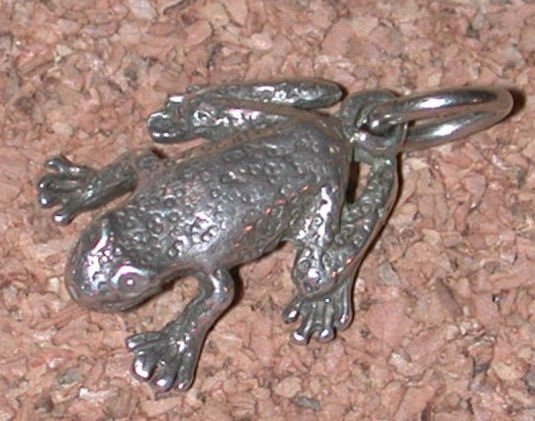 3D Figural Frog/toad sterling Silver Charm Vintage