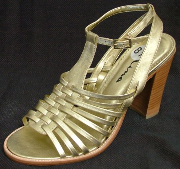 NINA SHOES: Strappy GOLD Heels Sandals Women's 8 1/2 8.5