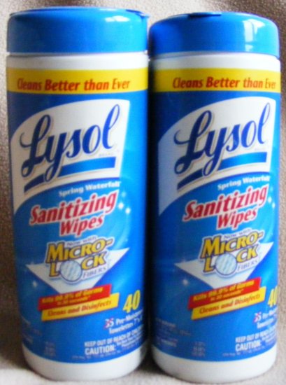 2 - LYSOL Sanitizing Wipes (40 ct.) SPRING WATERFALL