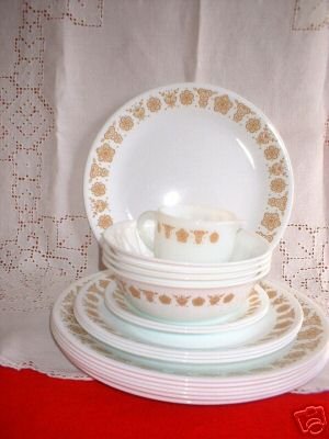 Corelle Butterfly Gold 17 PC LOT